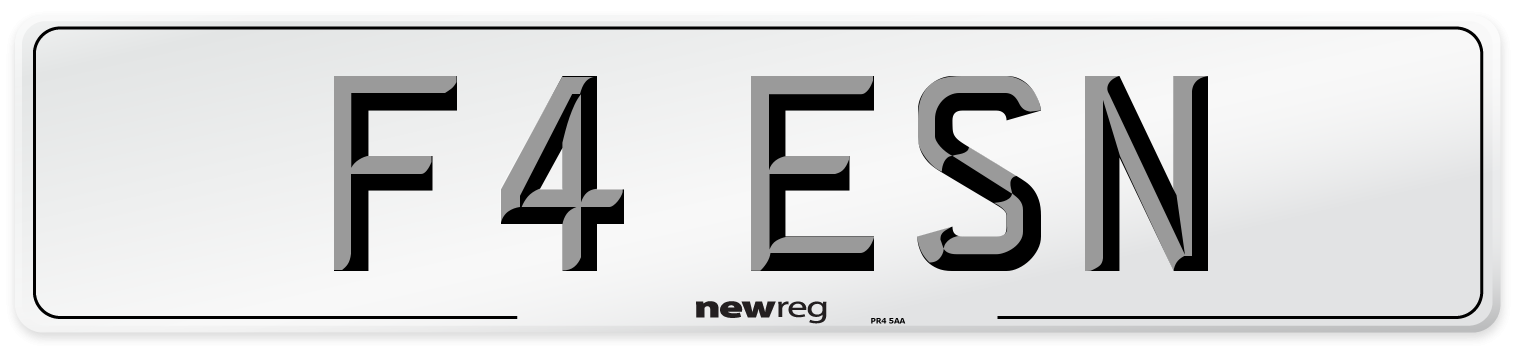 F4 ESN Number Plate from New Reg